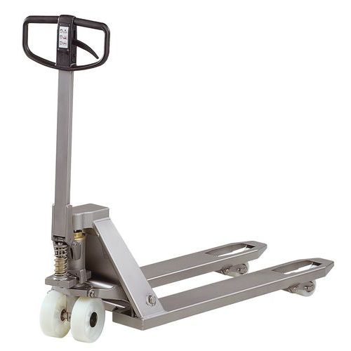 Porta-paletes manual inox - Garfo com comprimento de 1000 mm - Capacidade de 2000 kg Porta-paletes manual inox - Garfo com comprimento de 1000 mm - Capacidade de 2000 kg