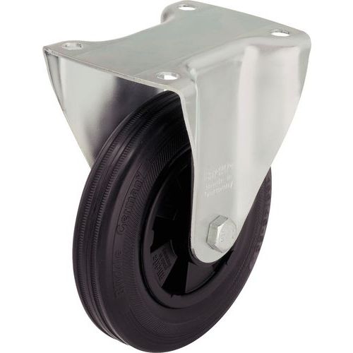 Rodízio fixo com placa - Capacidade 50 a 295 kg - Preto Rodízio fixo com placa - Capacidade 50 a 295 kg - Preto