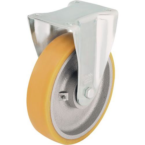 Rodízio fixo com placa - Capacidade de 350 a 900 kg Rodízio fixo com placa - Capacidade de 350 a 900 kg