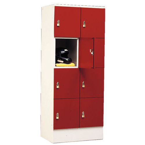Cacifo com 8 compartimentos Collectivité - 2 colunas de 400 mm de largura - Com base Cacifo com 8 compartimentos Collectivité - 2 colunas de 400 mm de largura - Com base