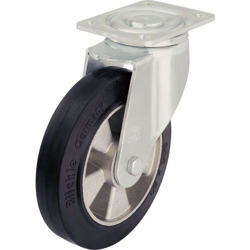 Rodízio giratório com placa - Capacidade de carga de 180 a 550 kg - Grande durabilidade Rodízio giratório com placa - Capacidade de carga de 180 a 550 kg - Grande durabilidade