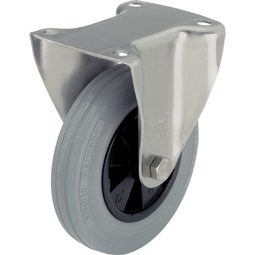 Rodízio fixo com placa - Capacidade de 50 a 205 kg Rodízio fixo com placa - Capacidade de 50 a 205 kg