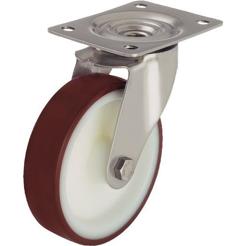Rodízio giratório com placa - Capacidade de 150 a 400 kg Rodízio giratório com placa - Capacidade de 150 a 400 kg