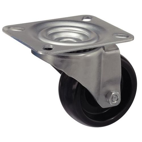 Rodízio giratório com placa - Capacidade de 100 a 150 kg Rodízio giratório com placa - Capacidade de 100 a 150 kg