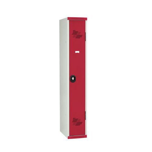 Cacifo com cabides Seamline Optimum® – 1 coluna de 300 mm de largura – Com base – Acial Cacifo com cabides Seamline Optimum® – 1 coluna de 300 mm de largura – Com base – Acial