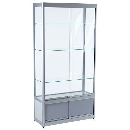 Vitrina de exposição com armário – 1000 x 400 x 2000 mm - Manutan ...