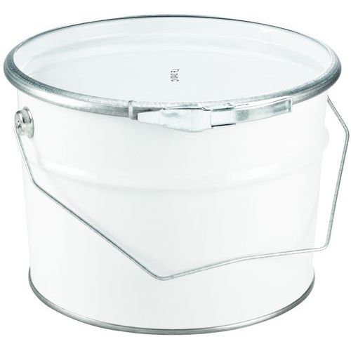 Balde metálico com tampa bloqueável – branco – 7 L Balde metálico com tampa bloqueável – branco – 7 L