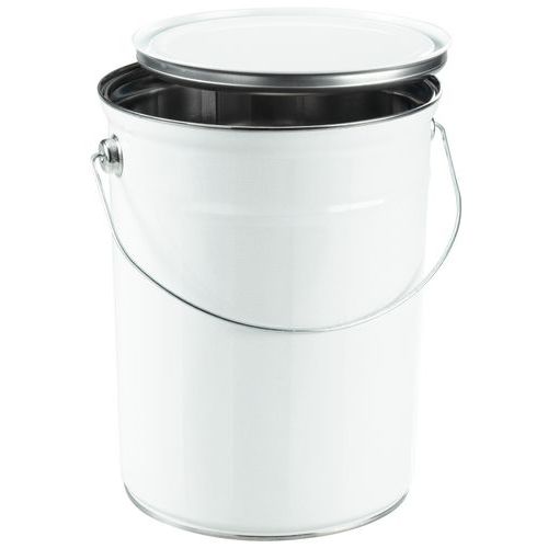 Balde metálico com tampa plana – branco – 2,5 a 5 L Balde metálico com tampa plana – branco – 2,5 a 5 L