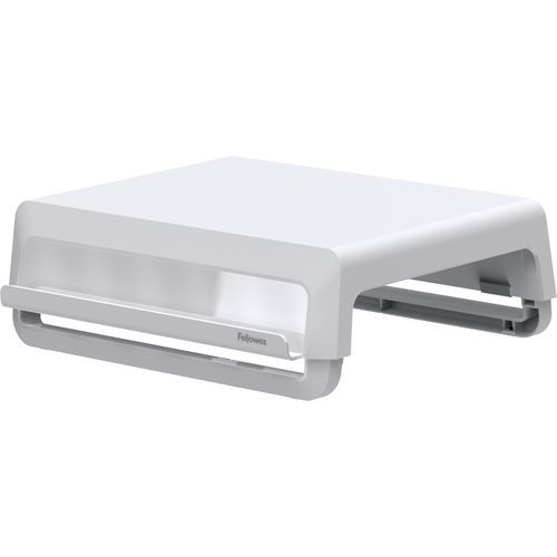 Support Moniteur Ergonomique Fellowes 91713 Premium Plus Gris Clair - Réglable 5 Hauteurs
