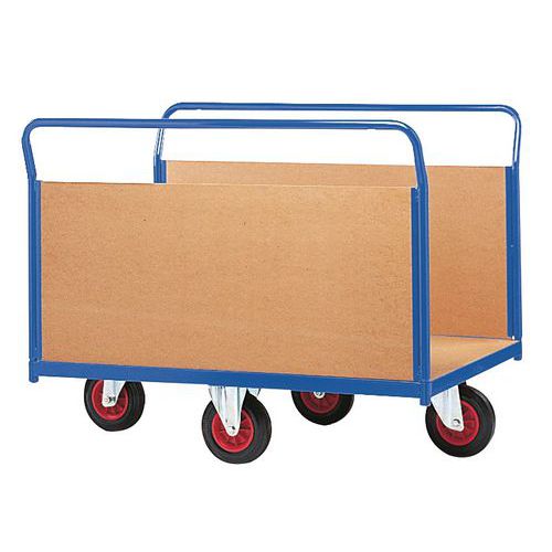 Carro modular com painéis em madeira – rodas em losango – capacidade de 500 kg – FIMM Carro modular com painéis em madeira – rodas em losango – capacidade de 500 kg – FIMM