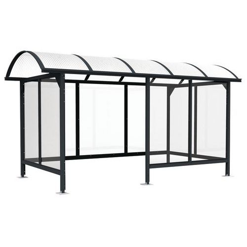 Abrigo para fumadores Standard – 4,5x2,12 m com canto Abrigo para fumadores Standard – 4,5x2,12 m com canto