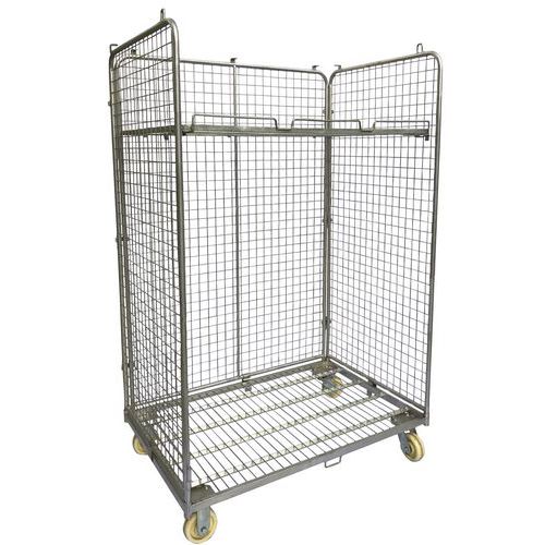 Contentor móvel Maxi com 3 lados – 1 prateleira – capacidade de 600 kg – Manutan Contentor móvel Maxi com 3 lados – 1 prateleira – capacidade de 600 kg – Manutan
