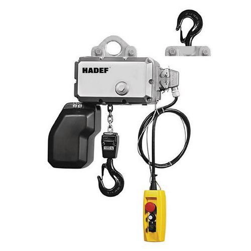 Diferencial elétrico de 2 secções fixo com gancho – capacidade de 250 kg Diferencial elétrico de 2 secções fixo com gancho – capacidade de 250 kg