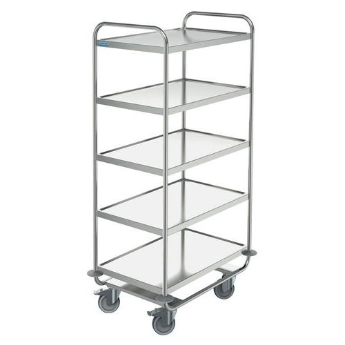 Carro de serviço em inox de 18/10 – 5 plataformas – capacidade de 150 kg a 200 kg Carro de serviço em inox de 18/10 – 5 plataformas – capacidade de 150 kg a 200 kg