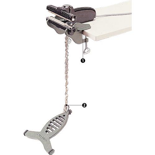 1 - na borda de uma mesa2 - pedal de comando 1 - na borda de uma mesa2 - pedal de comando