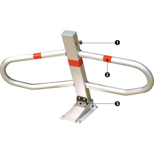 1 - Fechadura de bloqueio automático2 - Faixa fluo3 - Amortecedor 1 - Fechadura de bloqueio automático2 - Faixa fluo3 - Amortecedor