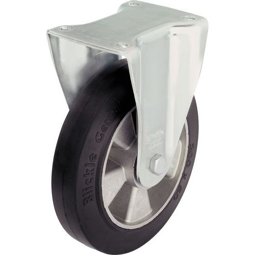 Rodízio fixo com placa - Capacidade de carga de 180 a 550 kg - Grande durabilidade Rodízio fixo com placa - Capacidade de carga de 180 a 550 kg - Grande durabilidade