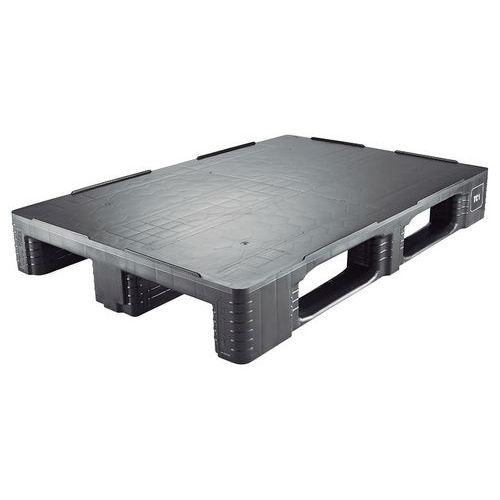 Palete de plástico inferior lisa – 800x1200x160 mm – 3 sapatas Palete de plástico inferior lisa – 800x1200x160 mm – 3 sapatas