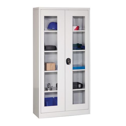 Armário de oficina com portas envidraçadas Armário de oficina com portas envidraçadas