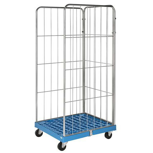 Contentor móvel com 3 lados – base de plástico – capacidade de 400 kg Contentor móvel com 3 lados – base de plástico – capacidade de 400 kg