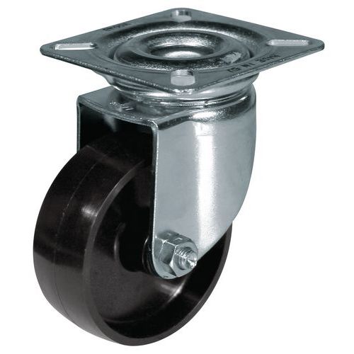 Roda giratória com base - Capacidade de 40 a 200 kg Roda giratória com base - Capacidade de 40 a 200 kg