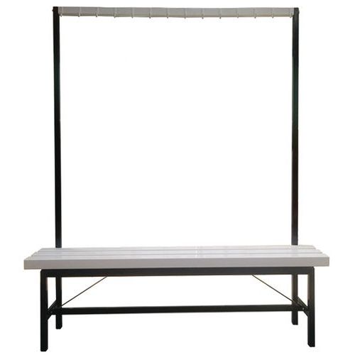 Banco com gancho em PVC branco – Para montar – Manutan Banco com gancho em PVC branco – Para montar – Manutan