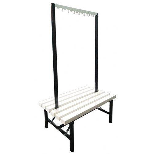 Banco com gancho duplo em PVC branco – Para montar – Manutan Banco com gancho duplo em PVC branco – Para montar – Manutan