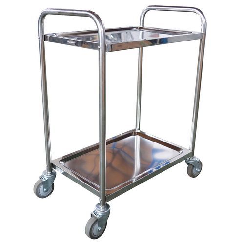 Carro em inox - 2 plataformas - Capacidade de 100 kg - Manutan Carro em inox - 2 plataformas - Capacidade de 100 kg - Manutan