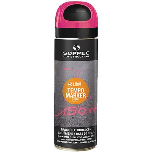 Aerossol traçador fluorescente temporário à base de giz – Tempo Marker – Soppec Aerossol traçador fluorescente temporário à base de giz – Tempo Marker – Soppec