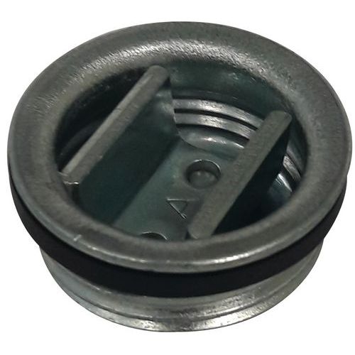 Tampão em aço galvanizado G2 com junta de borracha para bidões Tampão em aço galvanizado G2 com junta de borracha para bidões