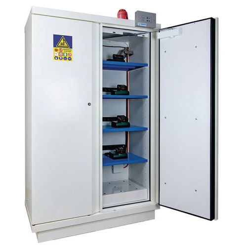Armário de segurança para armazenamento de baterias de lítio – com extintor – Trionyx