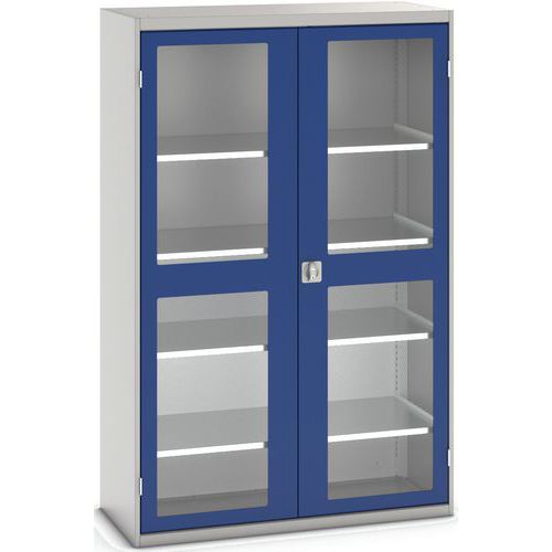 Portas transparentes do armário Verso com 4 prateleiras 1300x550x2000 Portas transparentes do armário Verso com 4 prateleiras 1300x550x2000