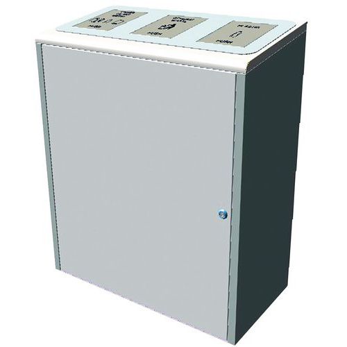 Cesto separação seletiva 3 suportes saco 40 L inox escovado Cesto separação seletiva 3 suportes saco 40 L inox escovado
