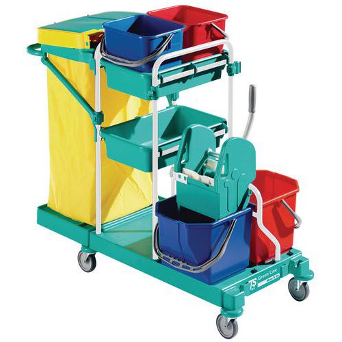 Carro de limpeza Green-Line Plus – Com balde de punho ergonómico Carro de limpeza Green-Line Plus – Com balde de punho ergonómico