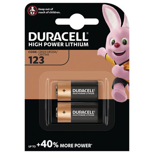 Pilha de lítio CR123 – conjunto de 2 – Duracell Pilha de lítio CR123 – conjunto de 2 – Duracell