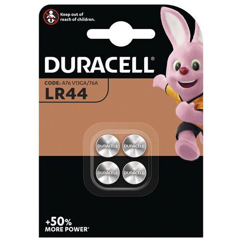 Pilha de botão alcalina LR44 – conjunto de 4 – Duracell Pilha de botão alcalina LR44 – conjunto de 4 – Duracell