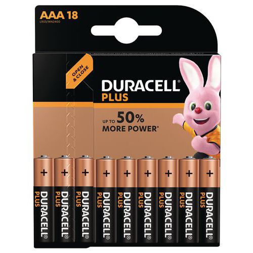Pilha Plus Power AAA – conjunto de 18 – Duracell Pilha Plus Power AAA – conjunto de 18 – Duracell