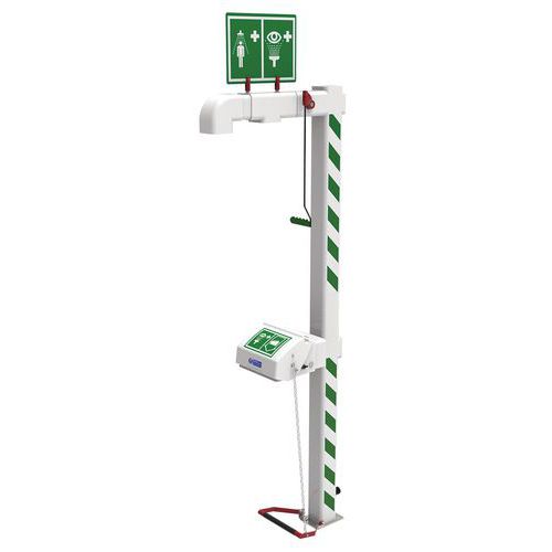 Conjunto de duche e lava-olhos de segurança em inox ATEX anticongelamento – para espaços exteriores Conjunto de duche e lava-olhos de segurança em inox ATEX anticongelamento – para espaços exteriores