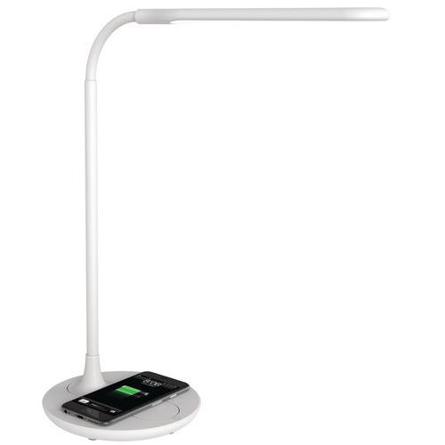Candeeiro de secretária LED – carregamento de smartphone – Manutan Candeeiro de secretária LED – carregamento de smartphone – Manutan