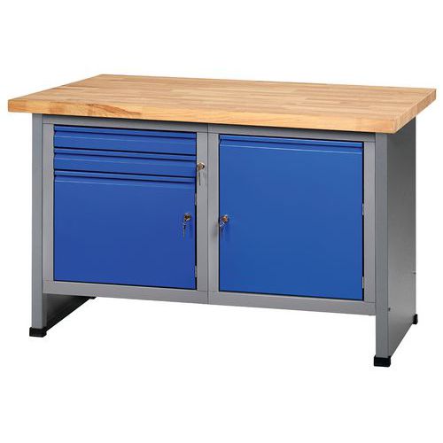 Bancada de trabalho FK 128 com bloco de arrumação e gavetas – Küpper Bancada de trabalho FK 128 com bloco de arrumação e gavetas – Küpper