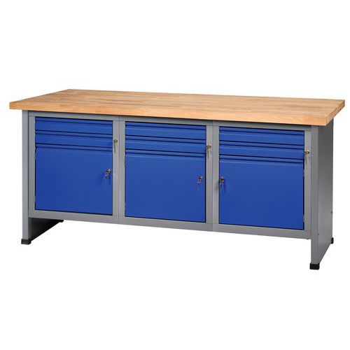 Bancada de trabalho FK 184 com bloco de arrumação e gavetas – Küpper Bancada de trabalho FK 184 com bloco de arrumação e gavetas – Küpper