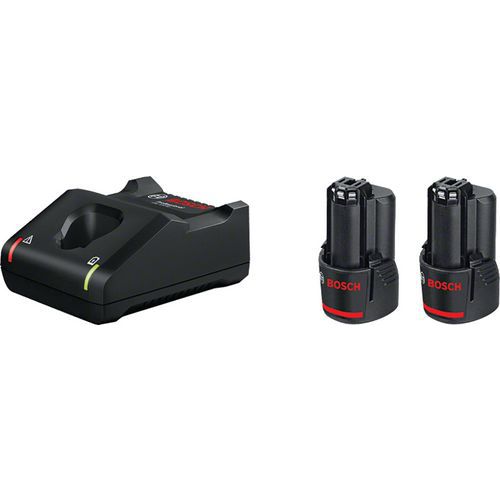 Conjunto de 2 baterias de 12 V e carregador rápido – Bosch Conjunto de 2 baterias de 12 V e carregador rápido – Bosch