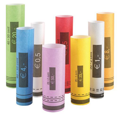 Rolo de moedas em papel – Conjunto de 102 rolos – Safescan CR-102 Rolo de moedas em papel – Conjunto de 102 rolos – Safescan CR-102
