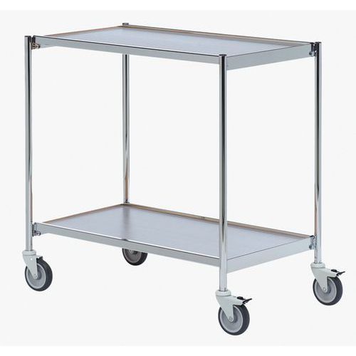 Mesa deslizante cromada – 2 plataformas – Capacidade: 150 kg Mesa deslizante cromada – 2 plataformas – Capacidade: 150 kg