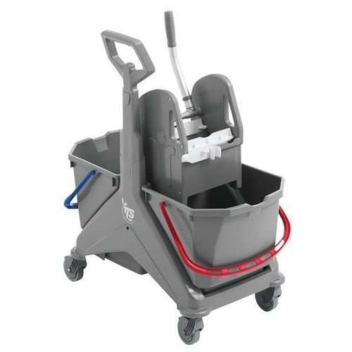 Carro de lavagem com compartimento de arrumação Nickita – 2x25 L – TTS Carro de lavagem com compartimento de arrumação Nickita – 2x25 L – TTS