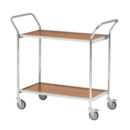 Carro móvel com acabamento cinzento e 2 pegas – 2 plataformas – capacidade de 150 kg Carro móvel com acabamento cinzento e 2 pegas – 2 plataformas – capacidade de 150 kg