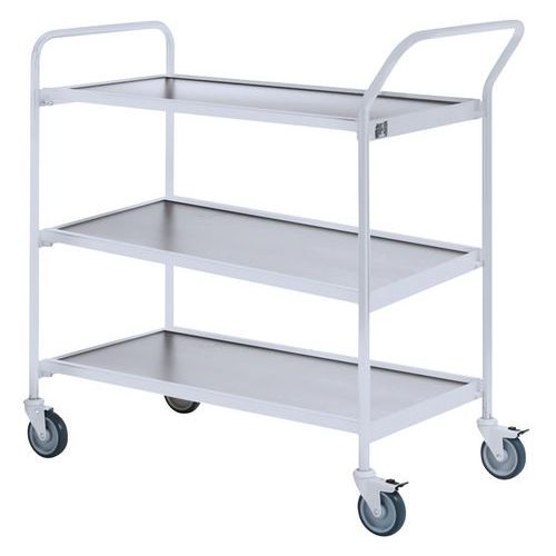 Carro móvel cinzento – 3 plataformas – capacidade de 150 kg Carro móvel cinzento – 3 plataformas – capacidade de 150 kg