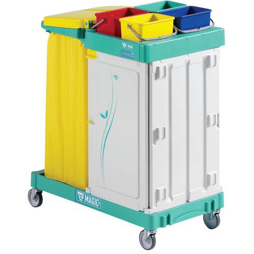 Carro Magic Line 300 com gaveta e suporte para saco de 120 L – TTS Carro Magic Line 300 com gaveta e suporte para saco de 120 L – TTS