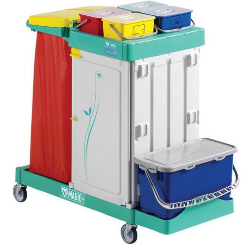 Carro Magic System 710S com pré-impregnação – suporte para saco de 2x70 L – TTS Carro Magic System 710S com pré-impregnação – suporte para saco de 2x70 L – TTS