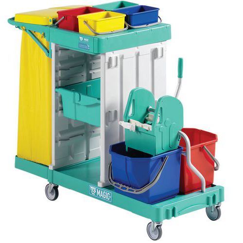 Carro Magic Line 350 com gaveta e suporte para saco de 120 L + espremedor – TTS Carro Magic Line 350 com gaveta e suporte para saco de 120 L + espremedor – TTS